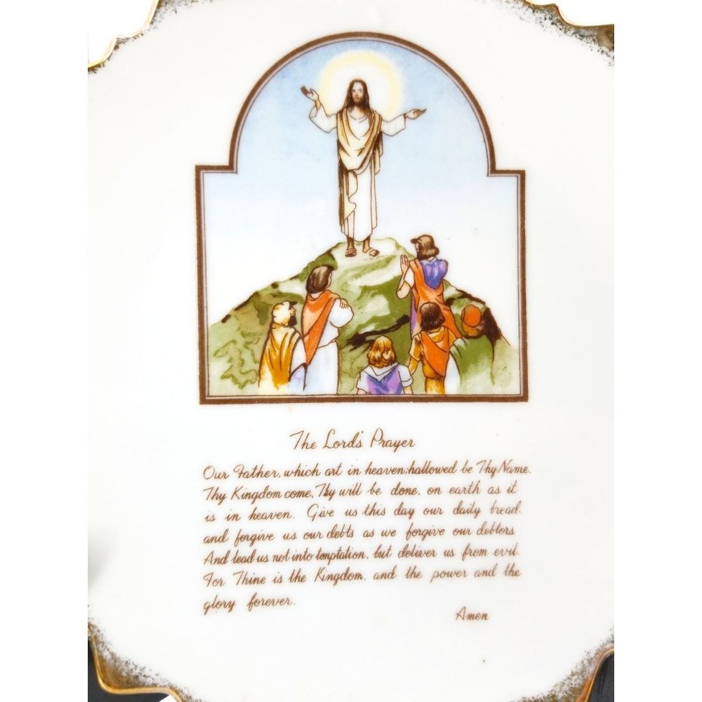 VTG Lord's Prayer Decorative Plate Marked Japan on Back